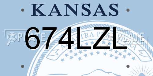 674LZL Kansas License Plate