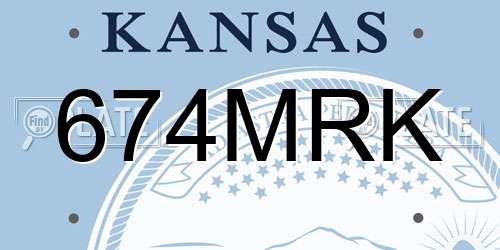 674MRK Kansas License Plate