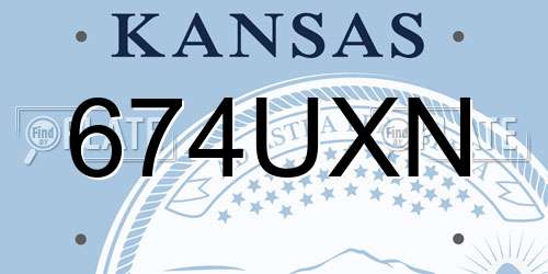 674UXN Kansas License Plate