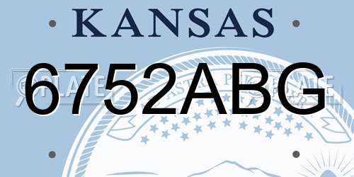 6752ABG Kansas License Plate