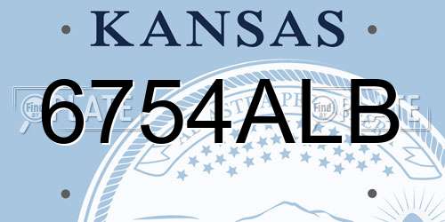 6754ALB Kansas License Plate
