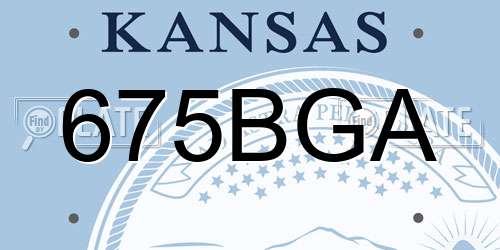 675BGA Kansas License Plate