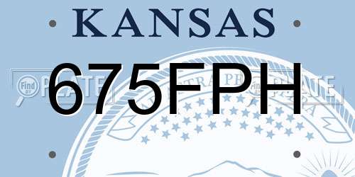 675FPH Kansas License Plate