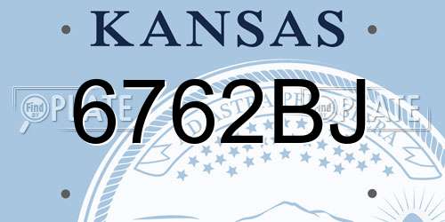 6762BJ Kansas License Plate