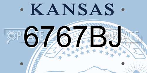 6767BJ Kansas License Plate