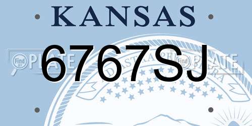 6767SJ Kansas License Plate