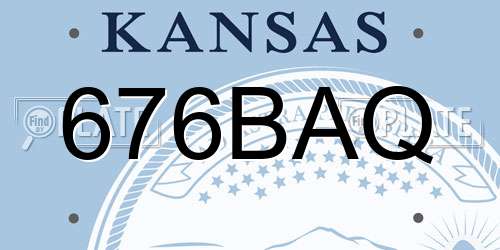 676BAQ Kansas License Plate