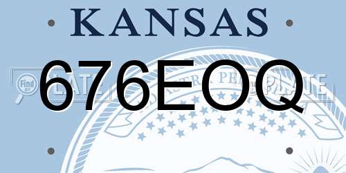 676EOQ Kansas License Plate