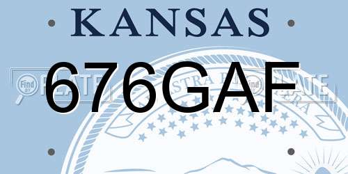 676GAF Kansas License Plate