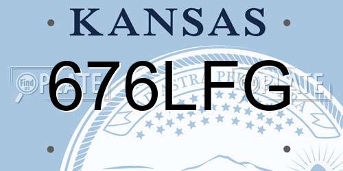 676LFG Kansas License Plate