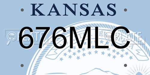 676MLC Kansas License Plate