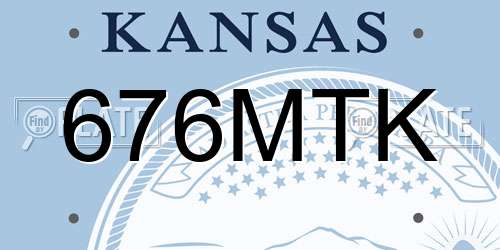 676MTK Kansas License Plate