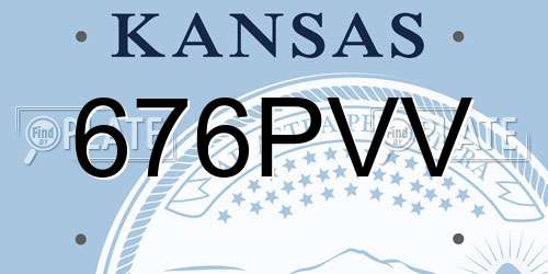 676PVV Kansas License Plate