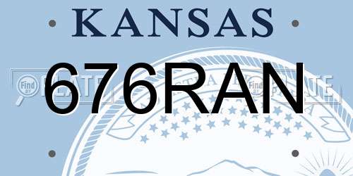 676RAN Kansas License Plate