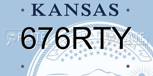 676RTY Kansas License Plate