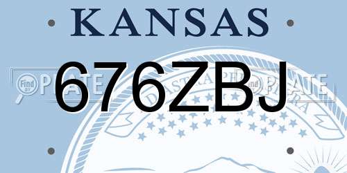 676ZBJ Kansas License Plate