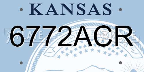 6772ACR Kansas License Plate