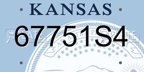 67751S4 Kansas License Plate
