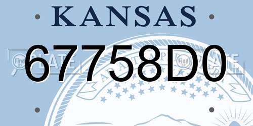 67758D0 Kansas License Plate