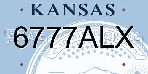6777ALX Kansas License Plate