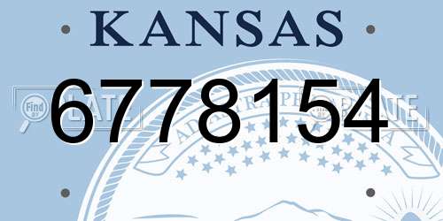 6778154 Kansas License Plate