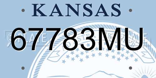 67783MU Kansas License Plate