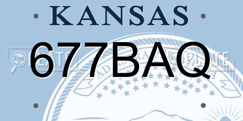 677BAQ Kansas License Plate