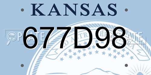 677D98 Kansas License Plate
