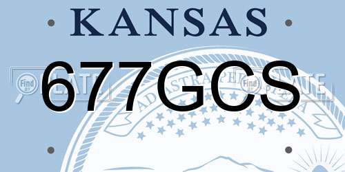 677GCS Kansas License Plate