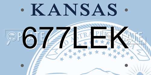 677LEK Kansas License Plate