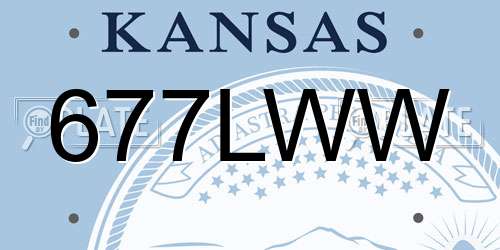 677LWW Kansas License Plate