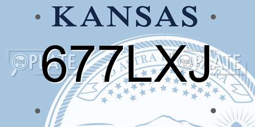 677LXJ Kansas License Plate