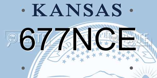 677NCE Kansas License Plate