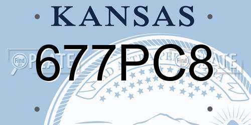677PC8 Kansas License Plate