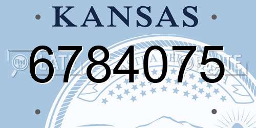 6784075 Kansas License Plate