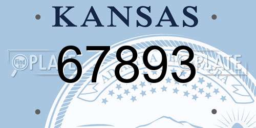 67893 Kansas License Plate