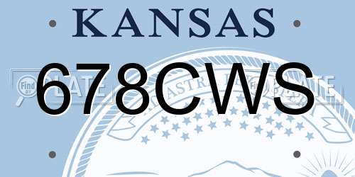 678CWS Kansas License Plate