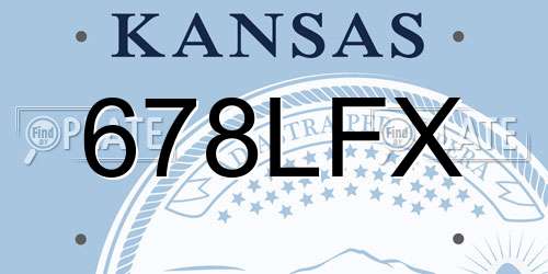 678LFX Kansas License Plate