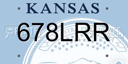678LRR Kansas License Plate