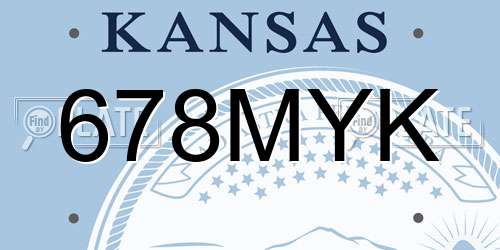 678MYK Kansas License Plate