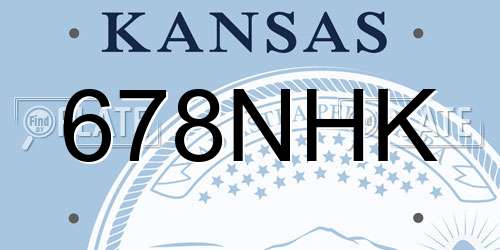 678NHK Kansas License Plate