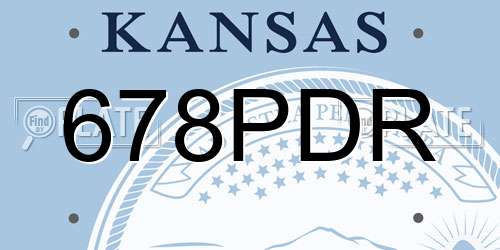 678PDR Kansas License Plate