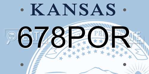 678POR Kansas License Plate
