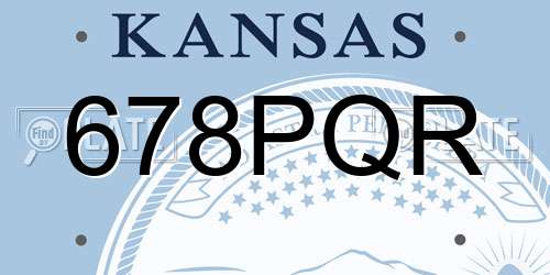 678PQR Kansas License Plate