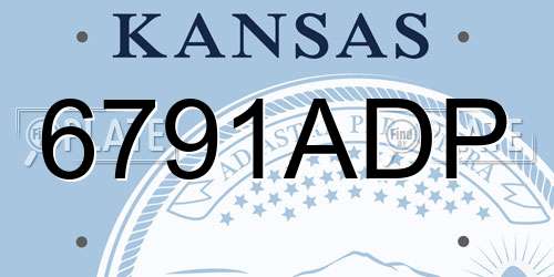 6791ADP Kansas License Plate