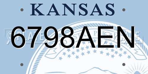6798AEN Kansas License Plate