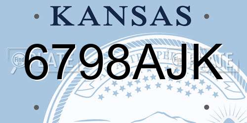 6798AJK Kansas License Plate