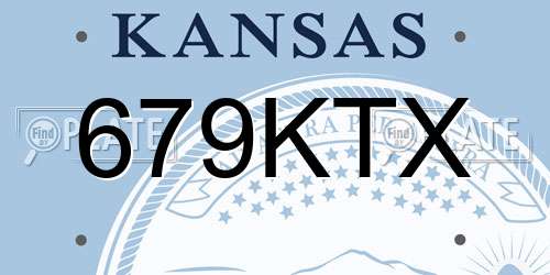 679KTX Kansas License Plate
