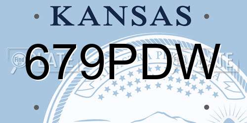679PDW Kansas License Plate