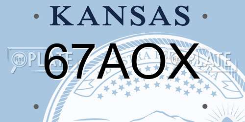 67AOX Kansas License Plate